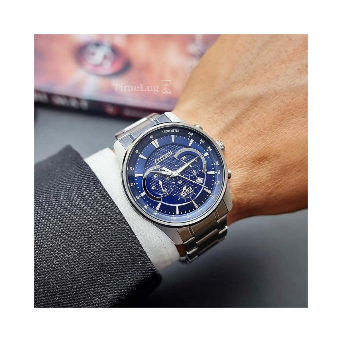 Citizen AN8190-51L Men’s Chronograph Quartz Stainless Steel Blue Dial 42mm 10 ATM Watch