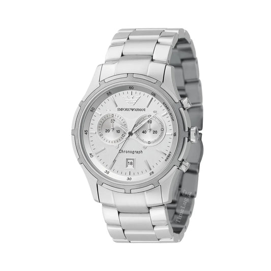 Emporio Armani AR0534 Men’s Chronograph Quartz Stainless Steel Silver Dial 42mm 5ATM Watch