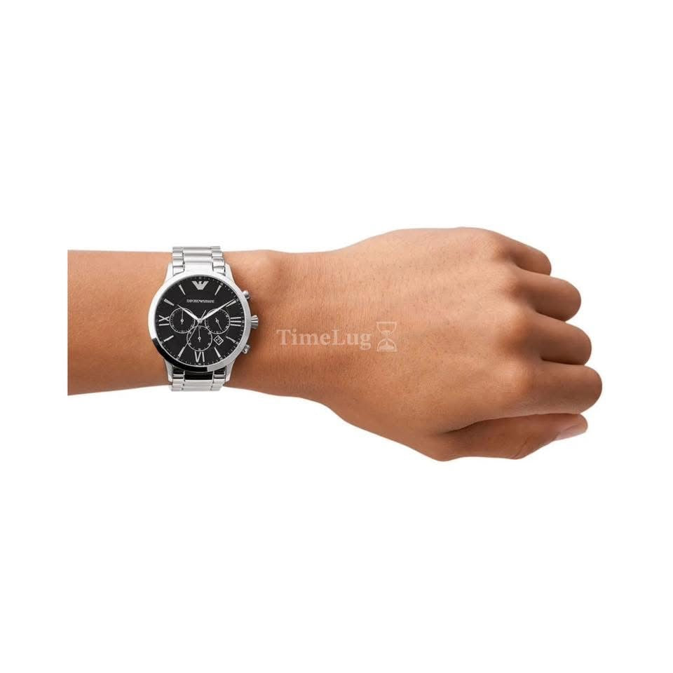 Emporio Armani AR11208 Men’s Chronograph Quartz Stainless Steel Black Dial 44mm 5ATM Watch