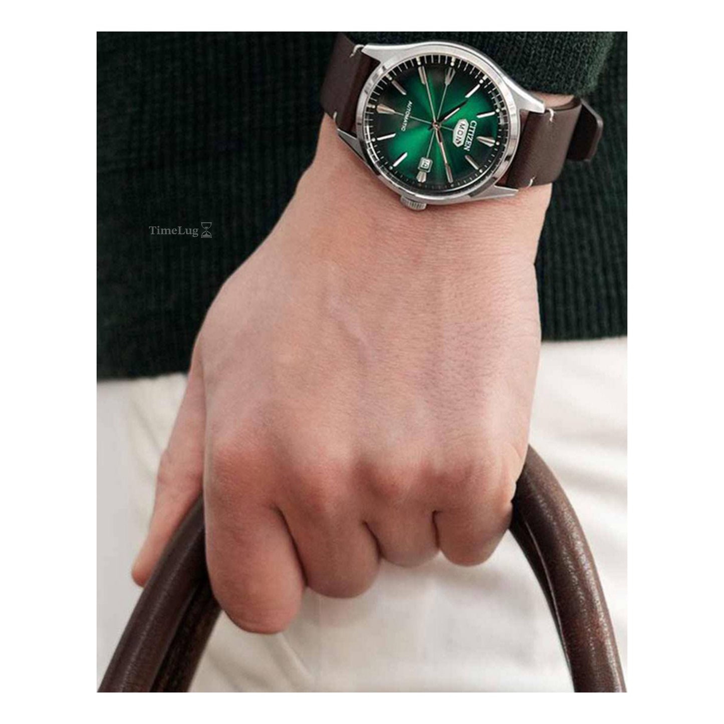 Citizen NH8390‑03XC Men’s Automatic Stainless Steel Green Dial 40 mm 5 ATM Watch