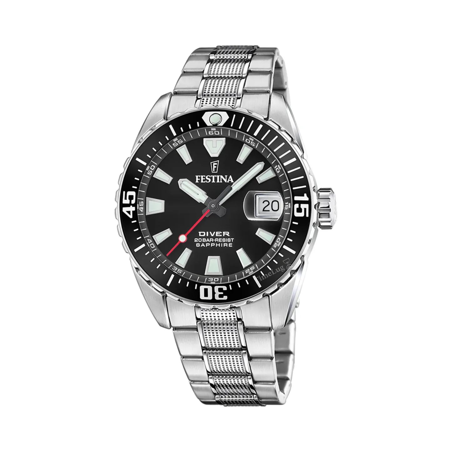 Festina The Originals F20669/3 Mens Diver Quartz Stainless Steel Black Dial 41mm 20ATM Watch