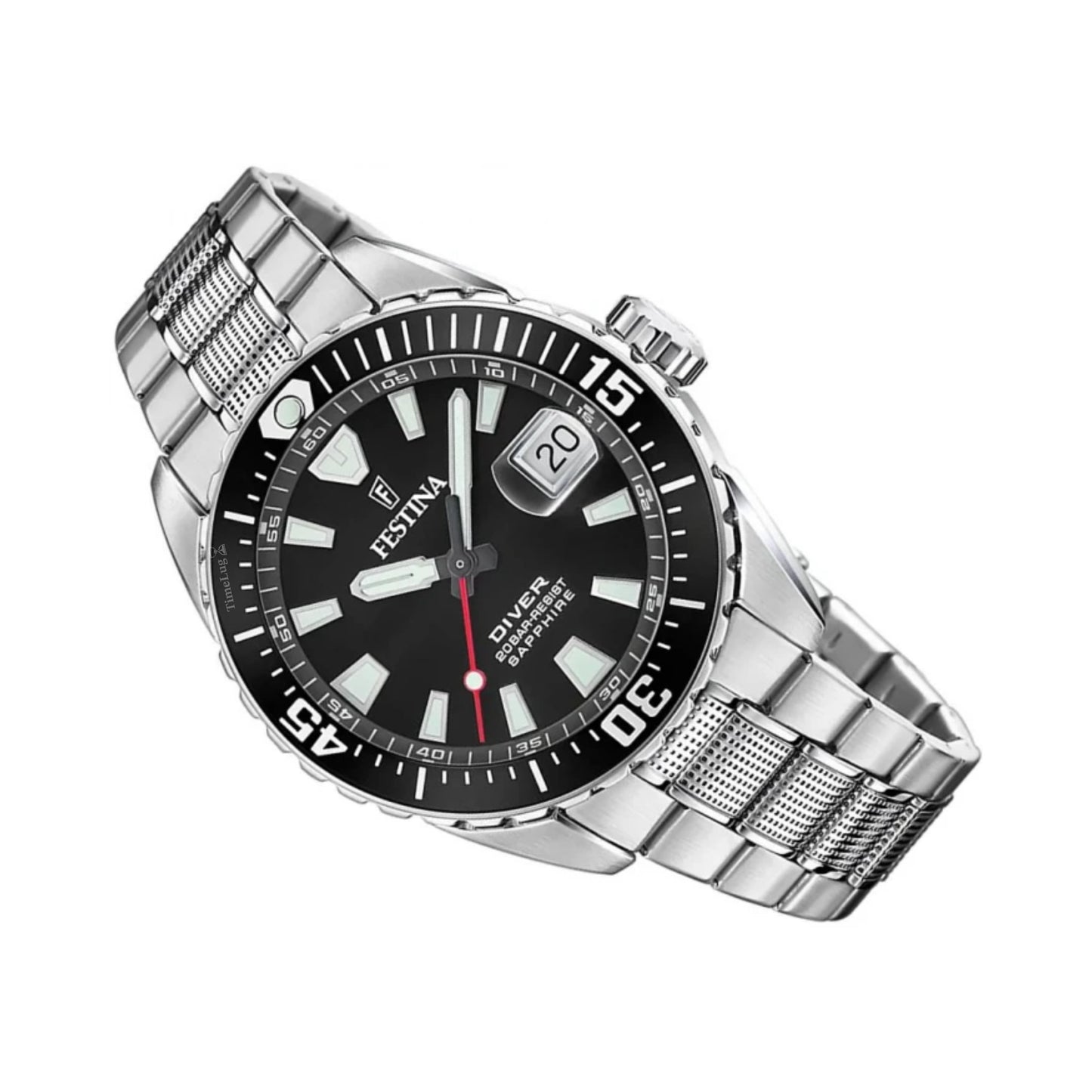 Festina The Originals F20669/3 Mens Diver Quartz Stainless Steel Black Dial 41mm 20ATM Watch